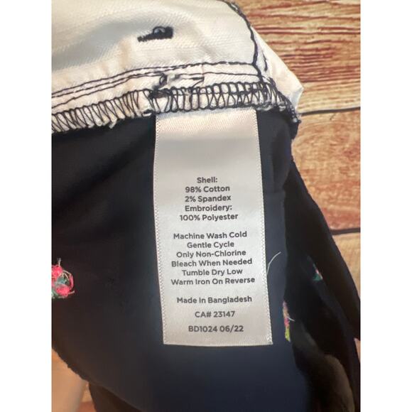 Talbots Velveteen Straight Leg Pants 16P Petite Christmas Critters Trees Blue - Picture 6 of 6